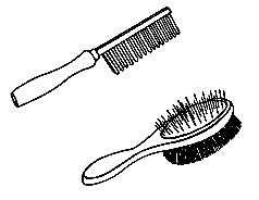 Металлическая расческа с частыми зубьями и комбинированная щетка