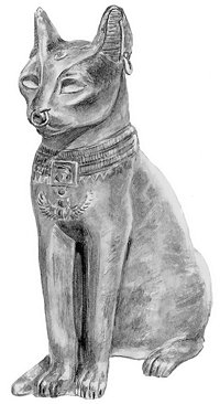 Древнеегипетская бронзовая статуэтка кошки
